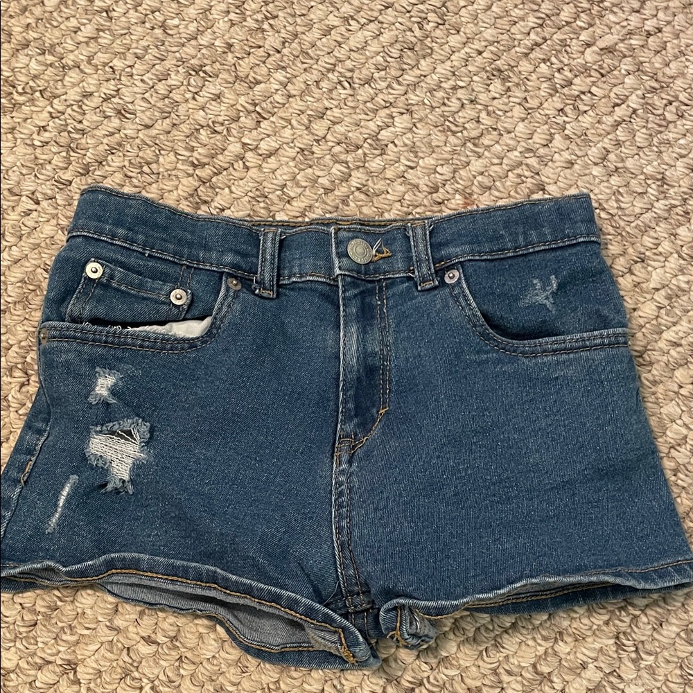 levi’s mini mom denim shorts